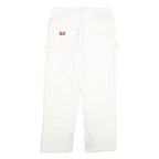 DICKIES Mens White Regular Fit Straight Denim Jeans W34 L30 Workwear Utility