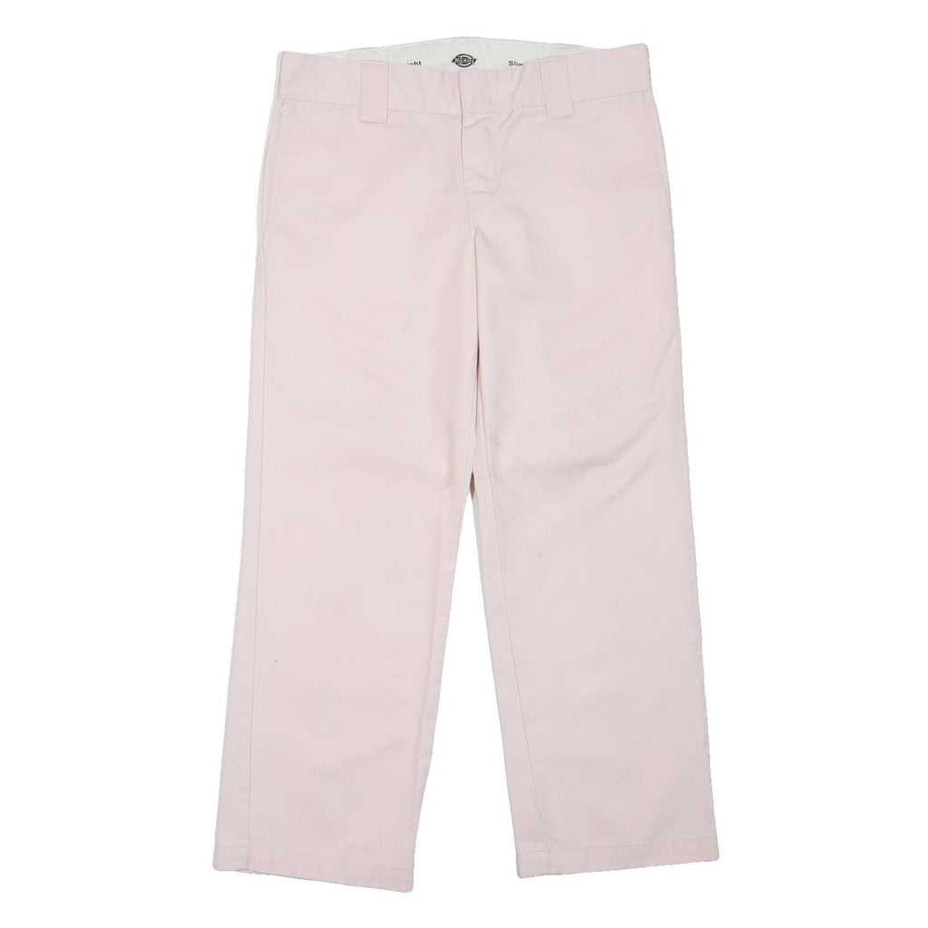 DICKIES Womens Cotton Blend Pink Slim Trousers W32 L27 Workwear Casual