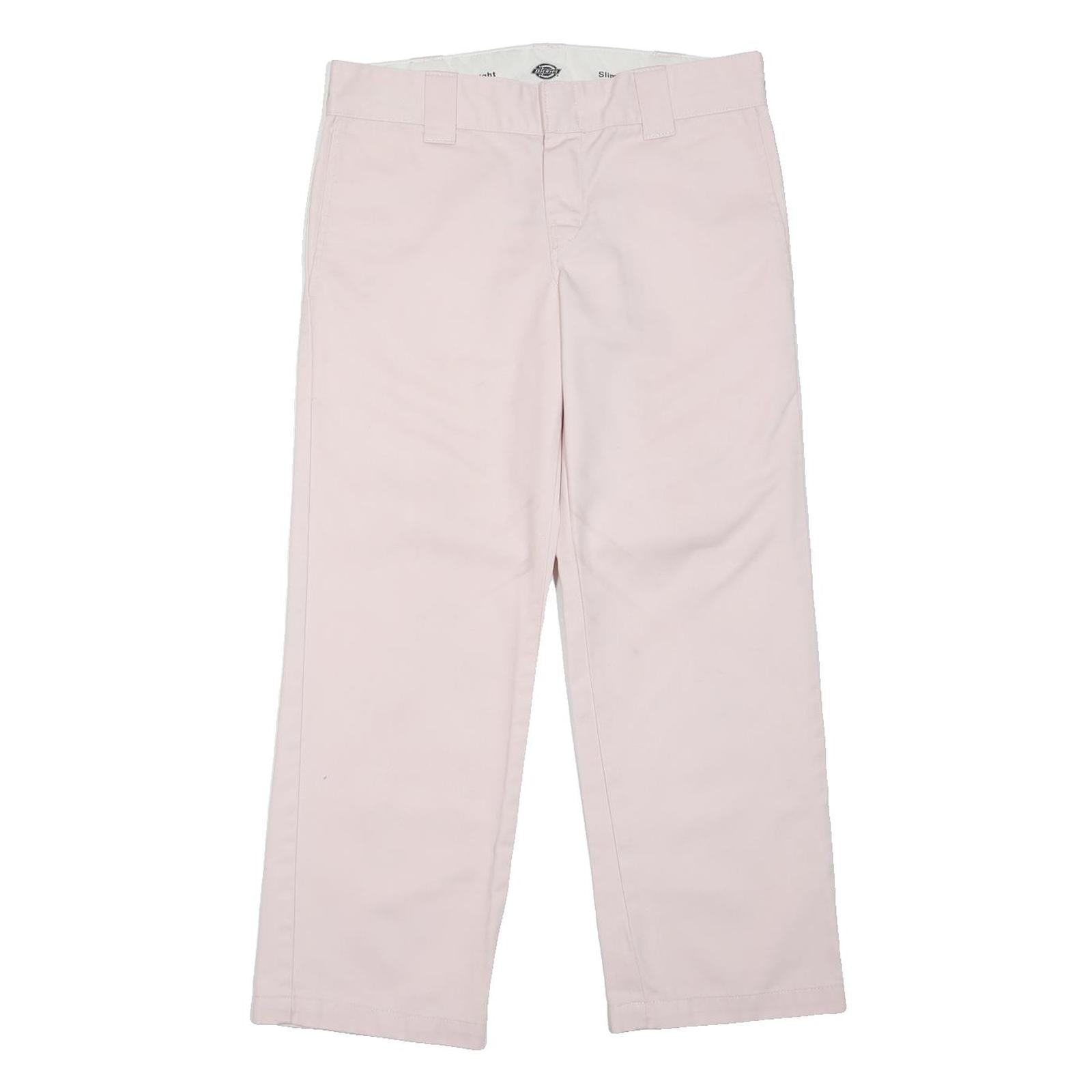 DICKIES Womens Cotton Blend Pink Slim Trousers W32 L27 Workwear Casual
