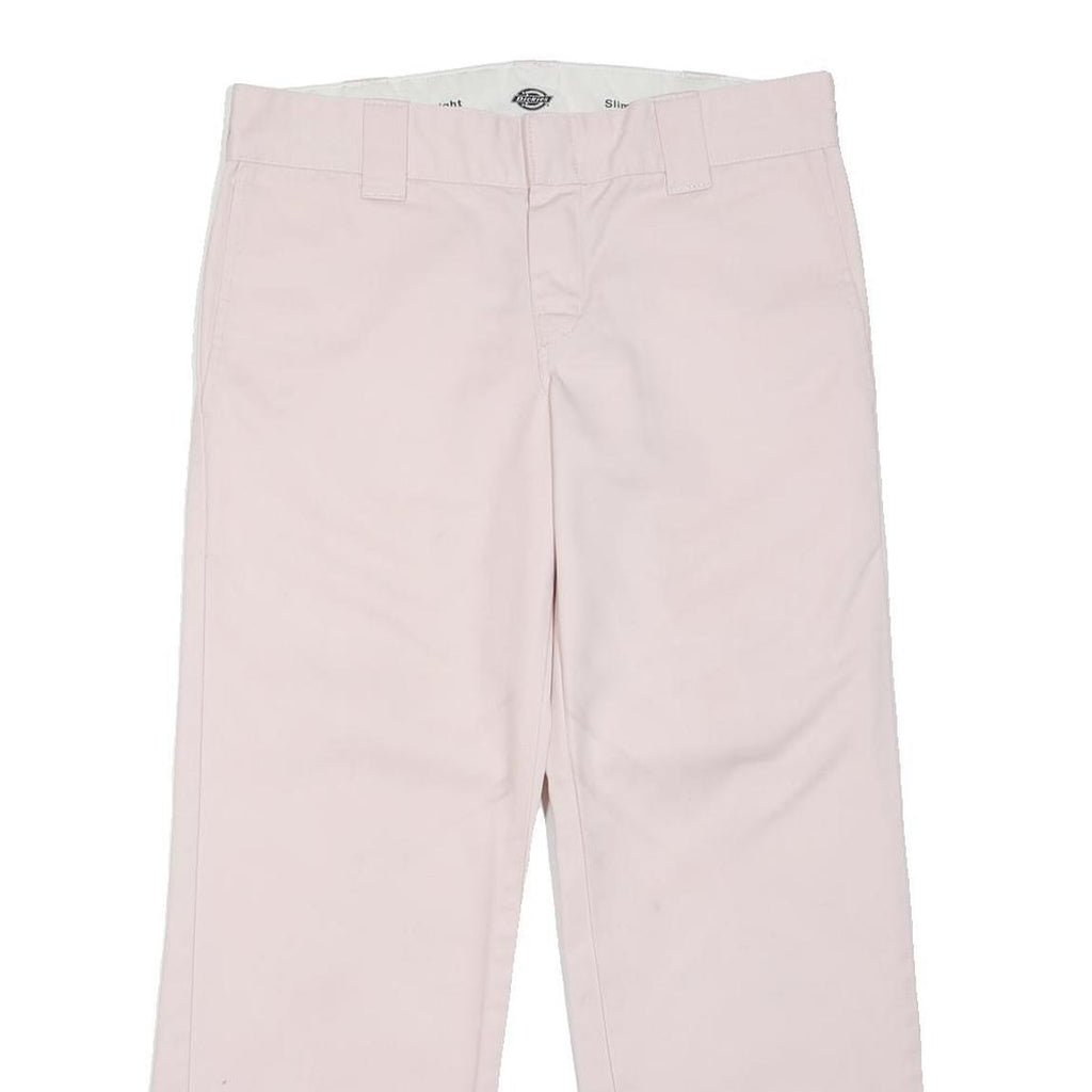 DICKIES Womens Cotton Blend Pink Slim Trousers W32 L27 Workwear Casual