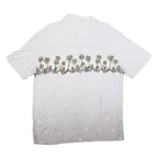 ISLAND SHORES Mens White Rayon XL Shirt Tropical Palm Tree Print Casual Summer