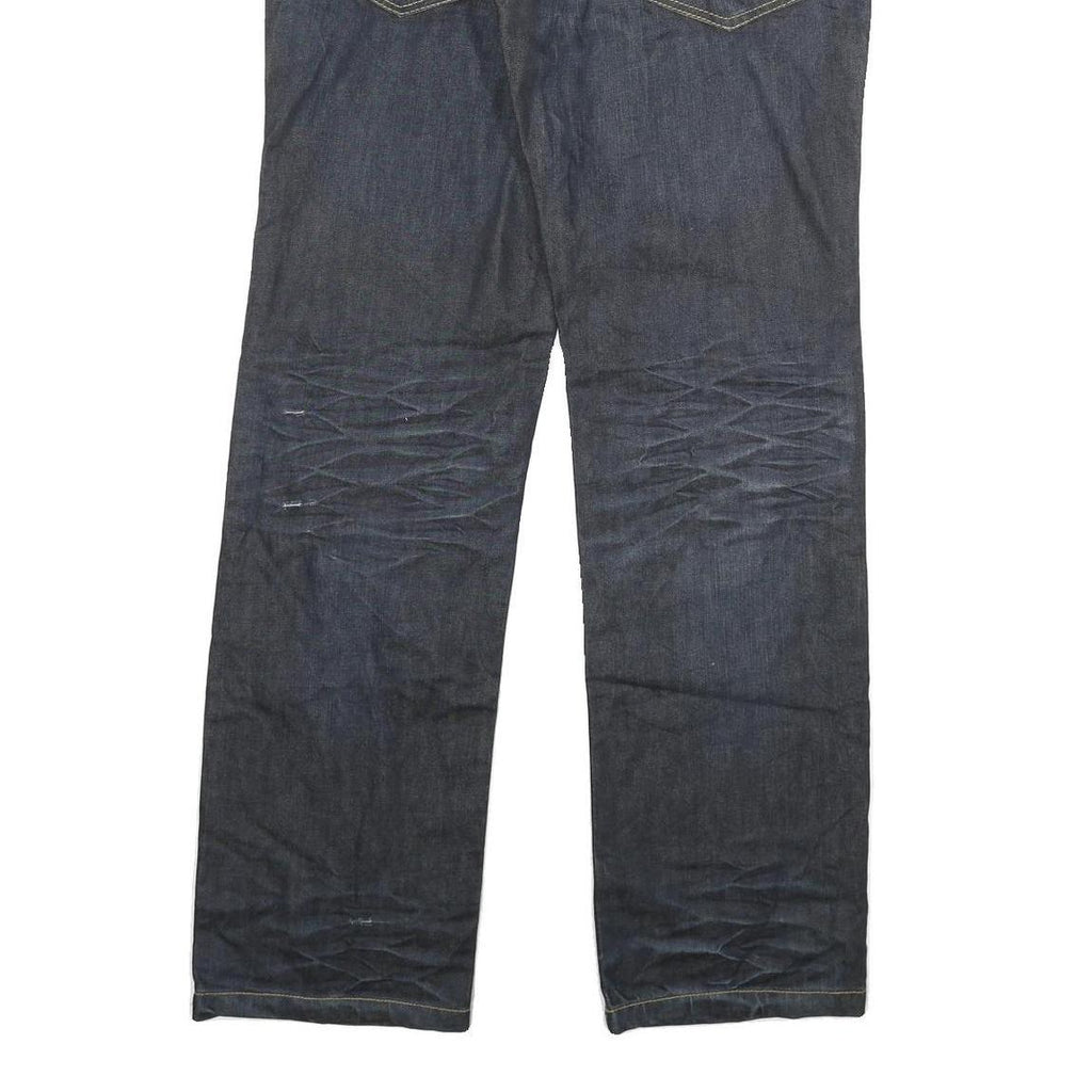 ICEMAN Womens Jeans Blue Regular Straight Denim W36 L34 Embroidered Back Pockets