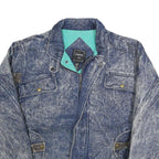 BOULEVARD Mens Blue Denim Cotton Zip Jacket M Vintage Retro Casual Outerwear