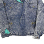 BOULEVARD Mens Blue Denim Cotton Zip Jacket M Vintage Retro Casual Outerwear