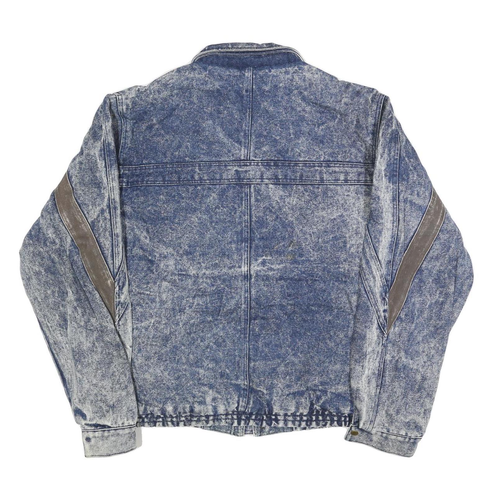 BOULEVARD Mens Blue Denim Cotton Zip Jacket M Vintage Retro Casual Outerwear