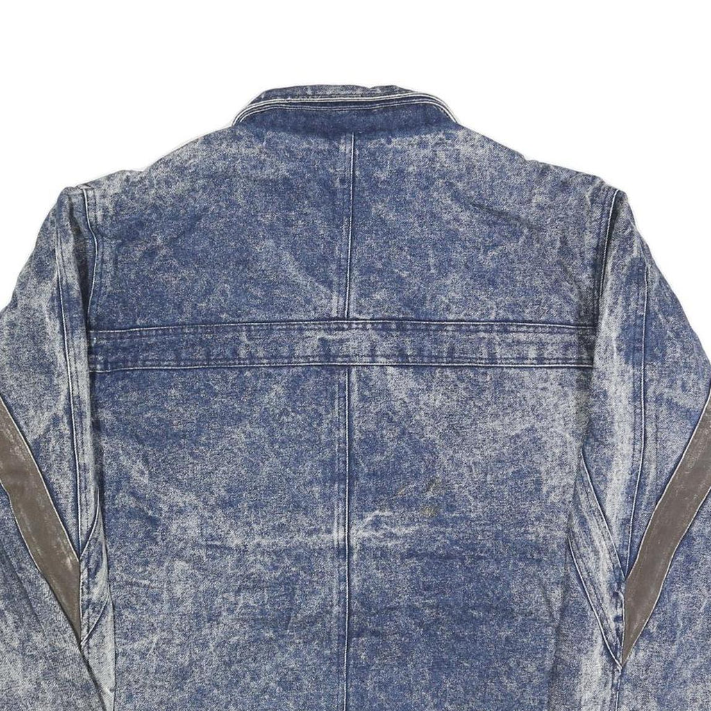 BOULEVARD Mens Blue Denim Cotton Zip Jacket M Vintage Retro Casual Outerwear