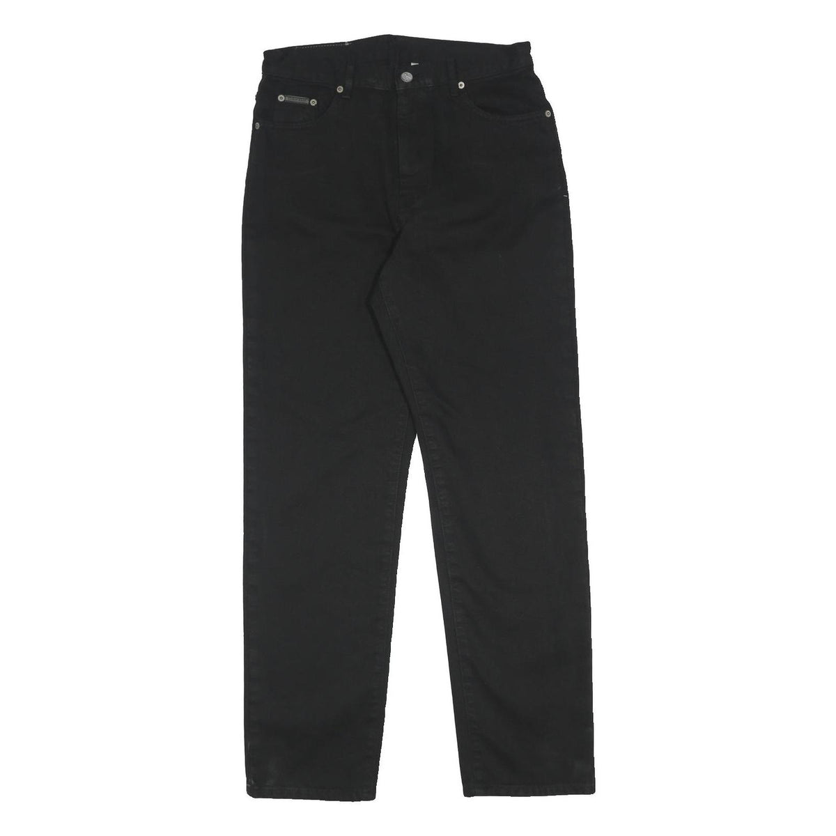 LEVI'S Womens Black Regular Straight Denim Raw W30 L30 Classic Zip Jeans