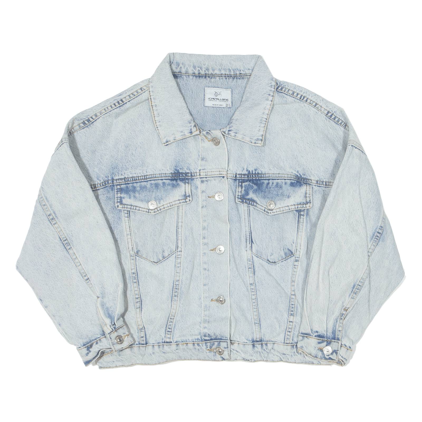 CAVALLONE Cropped Womens Denim Jacket Blue S