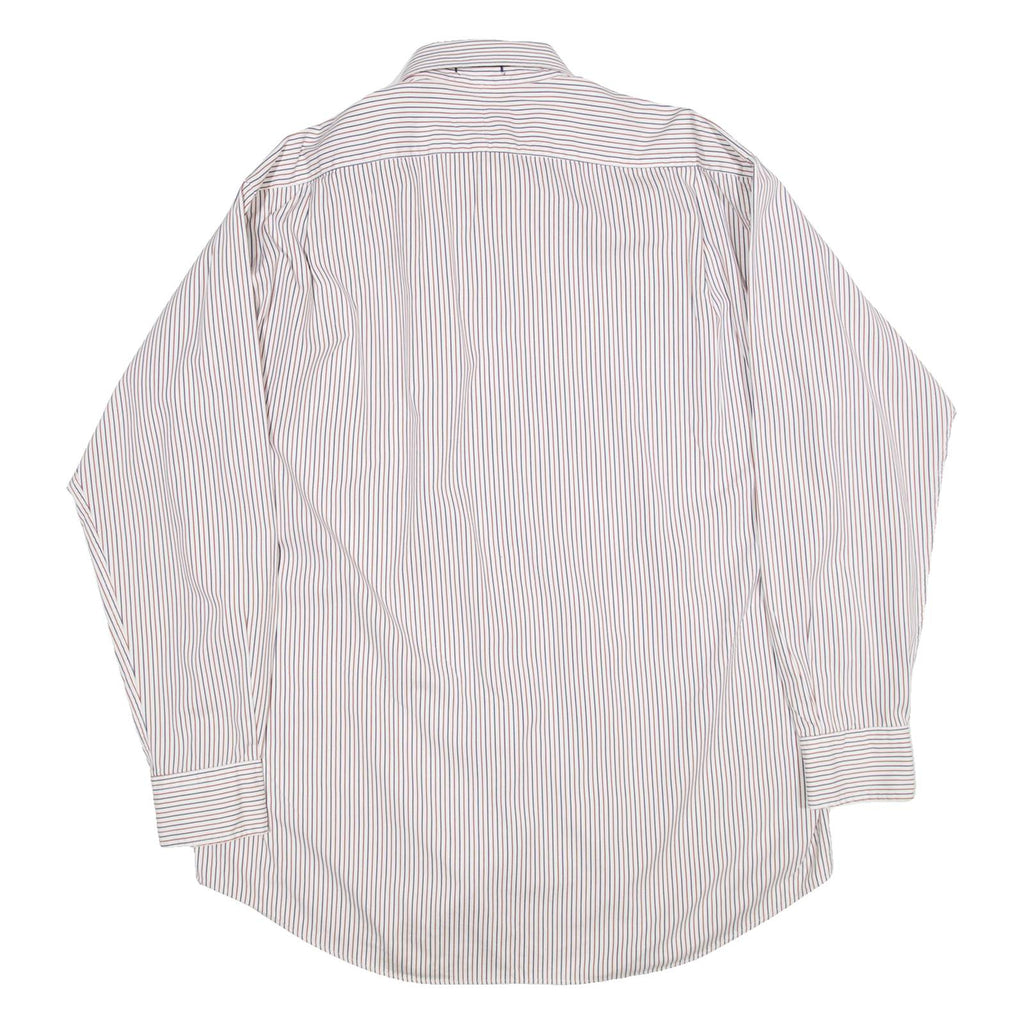 CHAPS Mens Shirt White Striped Long Sleeve XL