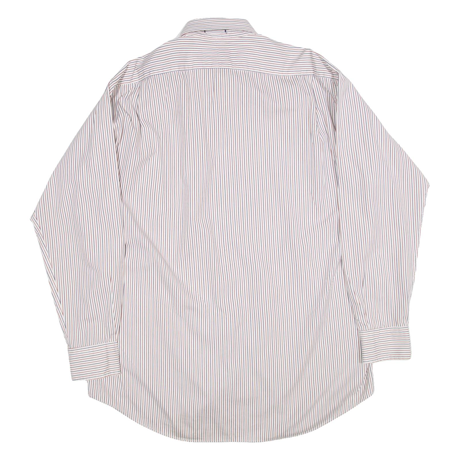 CHAPS Mens Shirt White Striped Long Sleeve XL