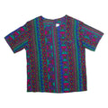 NORTON MCNAUGHTON Womens Printed Blouse Blue 90s Crazy Pattern S