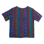 NORTON MCNAUGHTON Womens Printed Blouse Blue 90s Crazy Pattern S