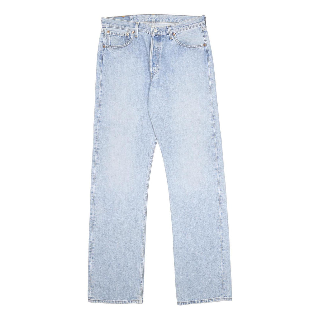 LEVI'S 501 Mens Jeans Blue Regular Straight Denim Light W34 L36 Classic Fit