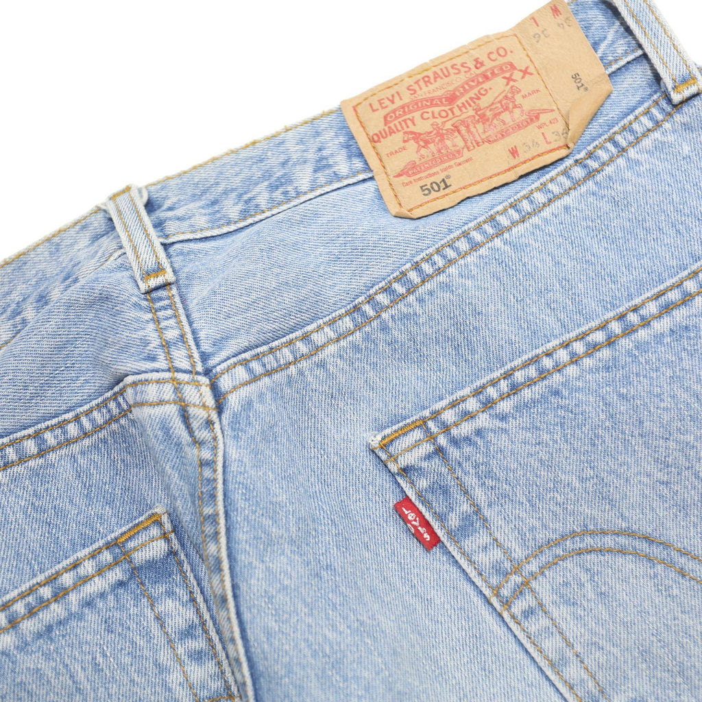 LEVI'S 501 Mens Jeans Blue Regular Straight Denim Light W34 L36 Classic Fit