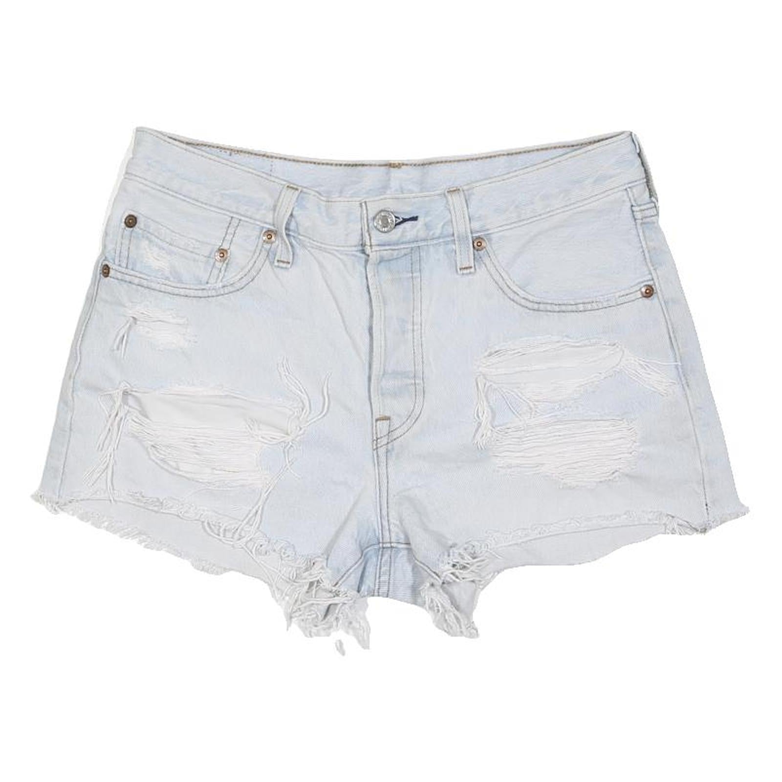 LEVI'S Womens Shorts Blue Denim Cut-Off Distressed S W30 Casual Summer