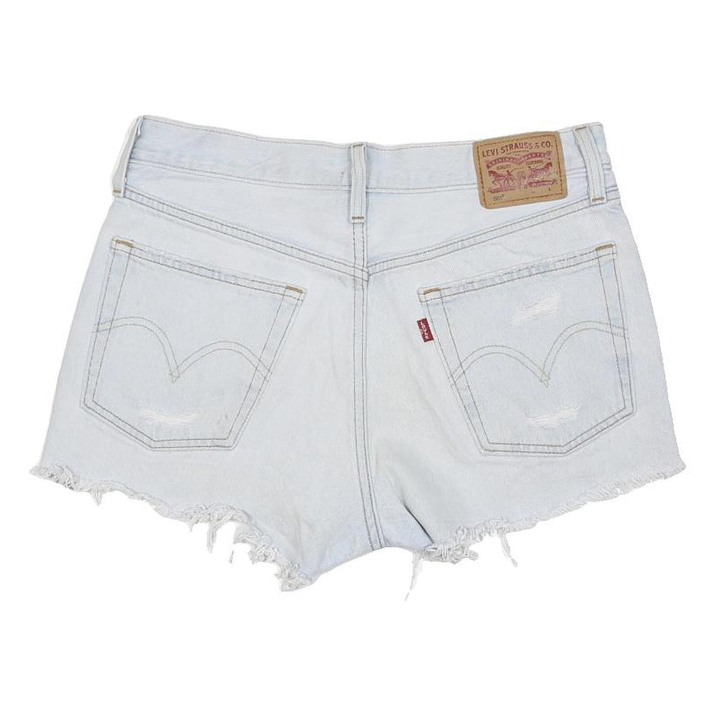 LEVI'S Womens Shorts Blue Denim Cut-Off Distressed S W30 Casual Summer