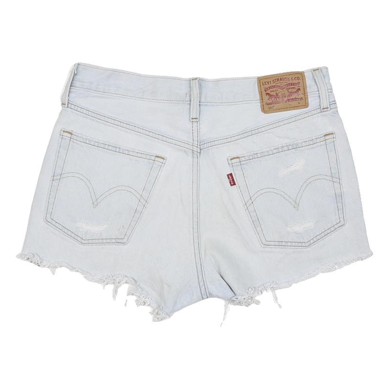 LEVI'S Womens Shorts Blue Denim Cut-Off Distressed S W30 Casual Summer