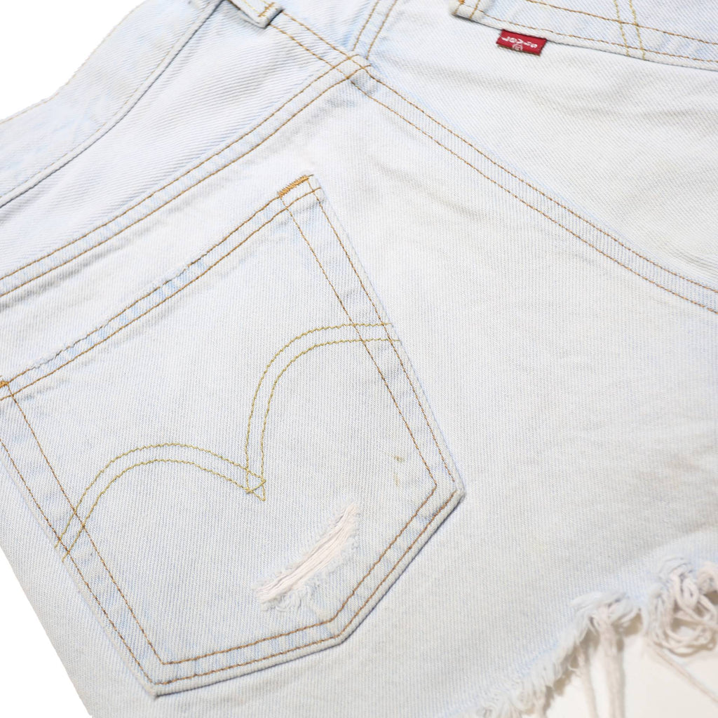 LEVI'S Womens Shorts Blue Denim Cut-Off Distressed S W30 Casual Summer