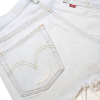 LEVI'S Womens Shorts Blue Denim Cut-Off Distressed S W30 Casual Summer