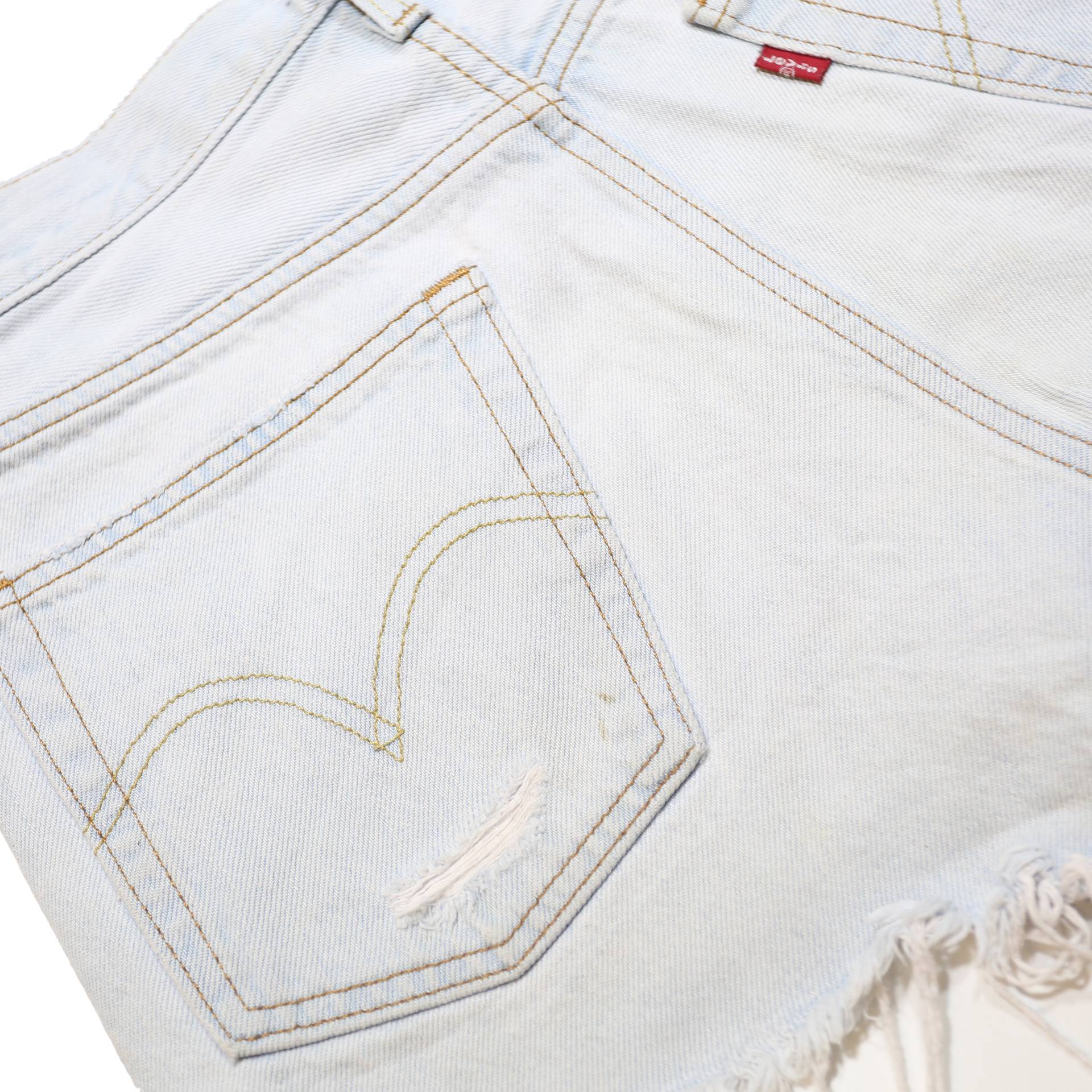 LEVI'S Womens Shorts Blue Denim Cut-Off Distressed S W30 Casual Summer