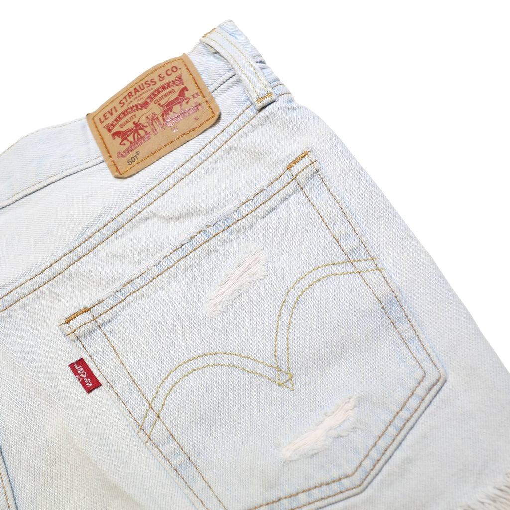 LEVI'S Womens Shorts Blue Denim Cut-Off Distressed S W30 Casual Summer