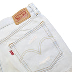 LEVI'S Womens Shorts Blue Denim Cut-Off Distressed S W30 Casual Summer