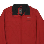 TIMBERLAND Mens Red Black Zip Jacket 2XL Polyester Blend Outdoor Casual