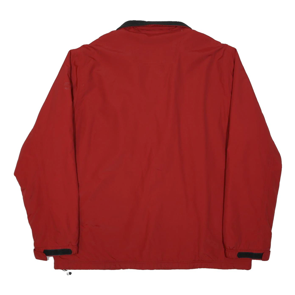 TIMBERLAND Mens Red Black Zip Jacket 2XL Polyester Blend Outdoor Casual
