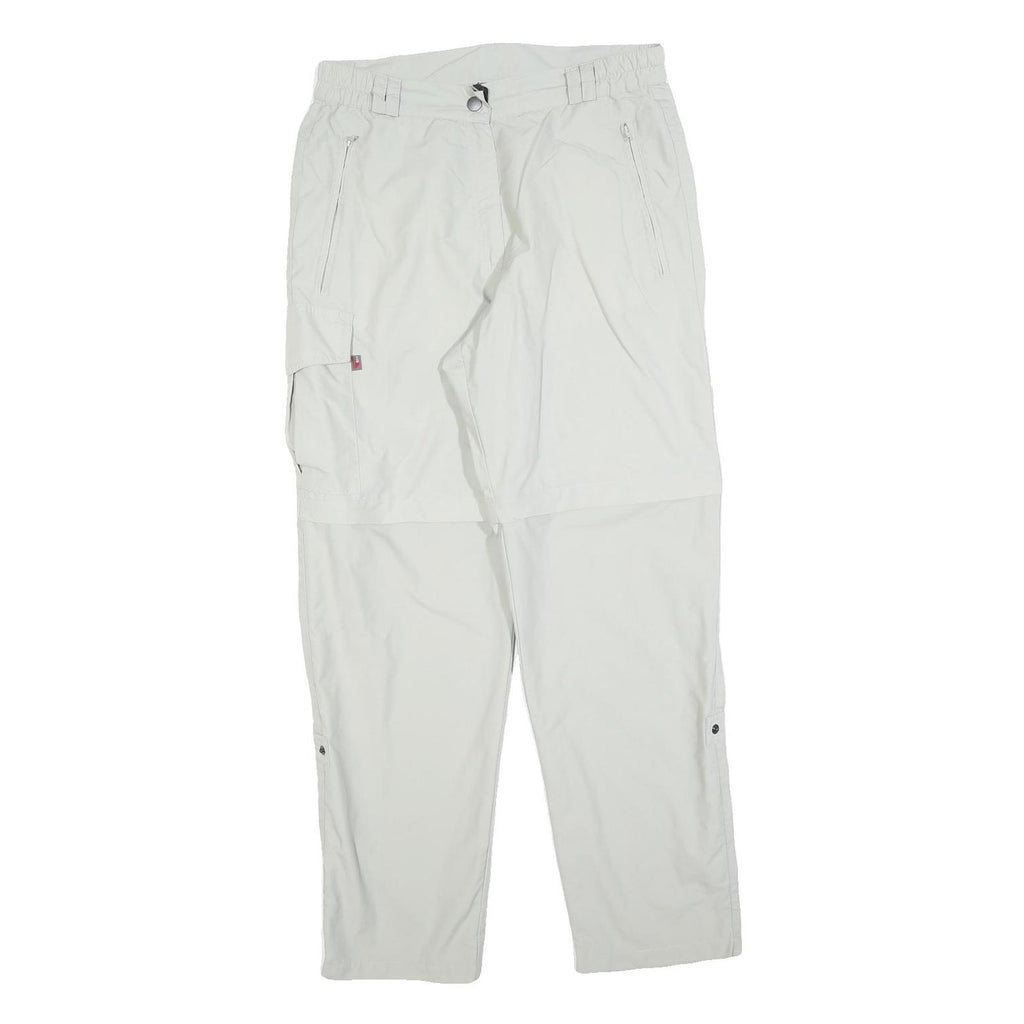 HS Womens Polyester Blend White Regular Fit Straight Leg Trousers W30 L30 Zip