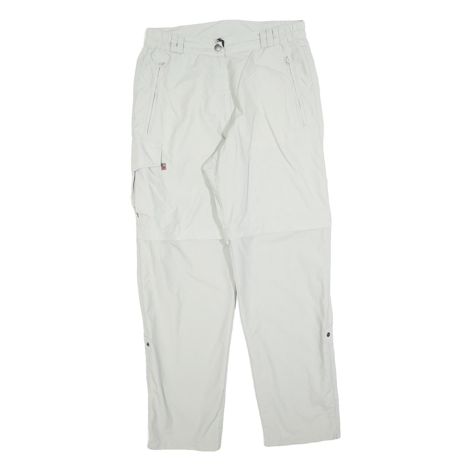 HS Womens Polyester Blend White Regular Fit Straight Leg Trousers W30 L30 Zip