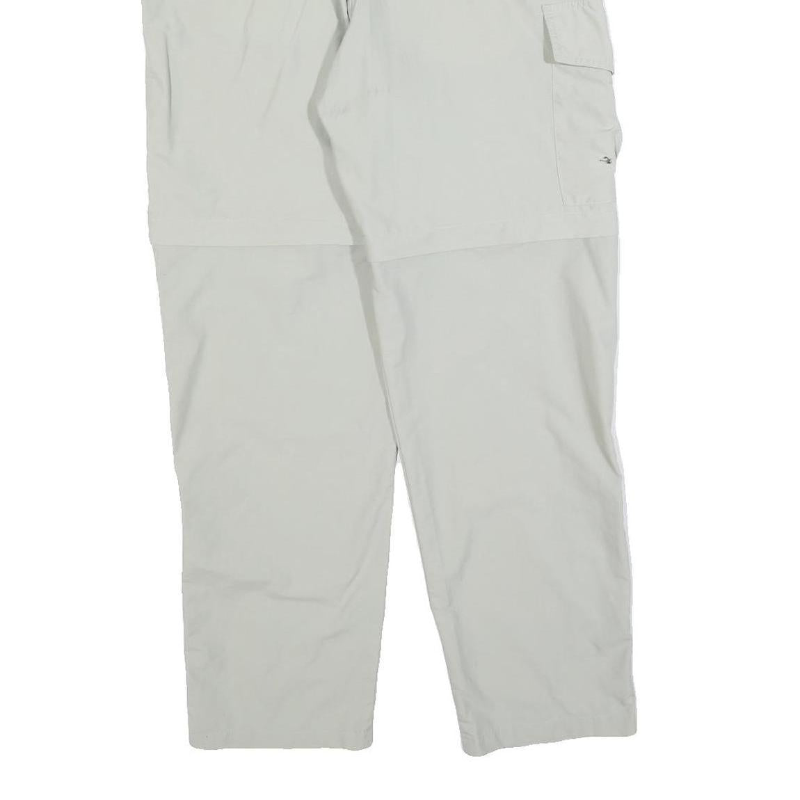 HS Womens Polyester Blend White Regular Fit Straight Leg Trousers W30 L30 Zip