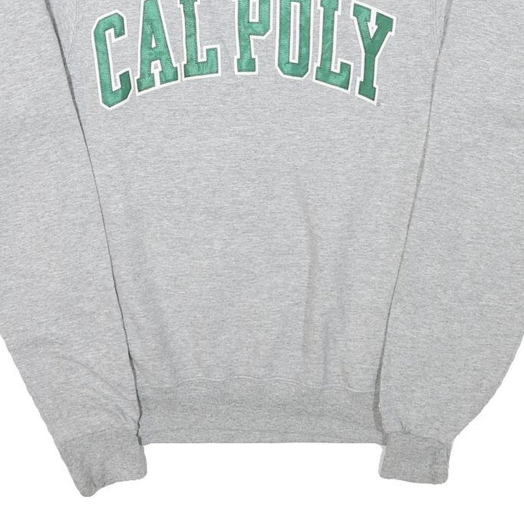 CHAMPION Mens Grey Cal Poly Crew Neck XS Cotton Blend Sweatshirt Casual Pullover
