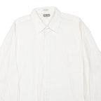 TIP TOP Mens White Shirt L Cotton Blend Button Collar Classic Style