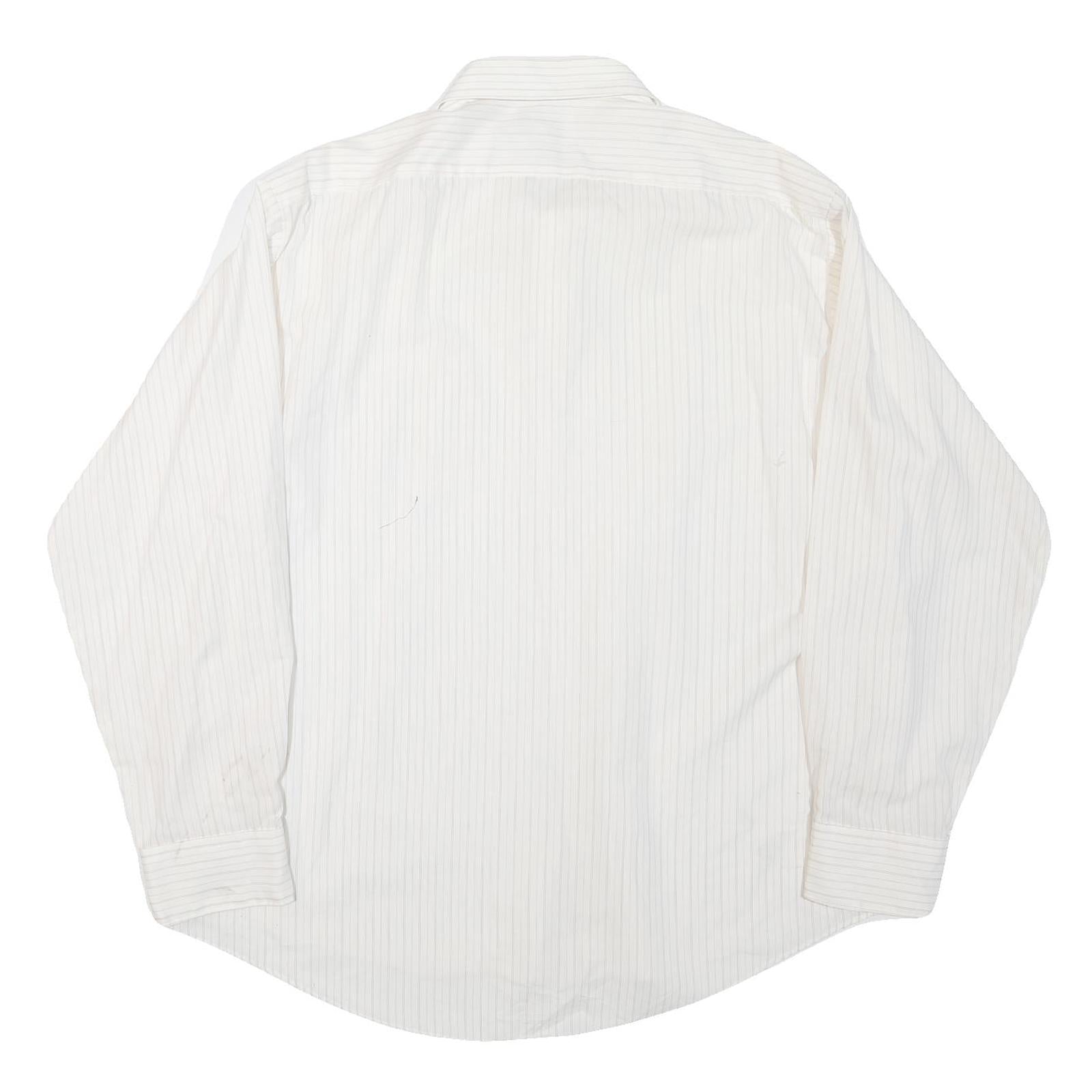 TIP TOP Mens White Shirt L Cotton Blend Button Collar Classic Style