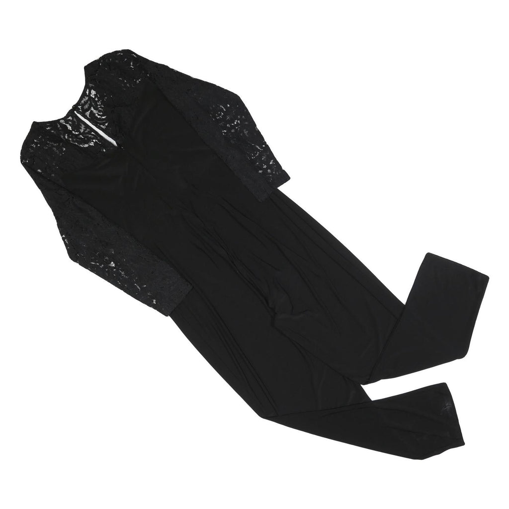 MONSOON Womens Black Lace Sleeve Playsuit UK 18 Polyester Blend Stylish