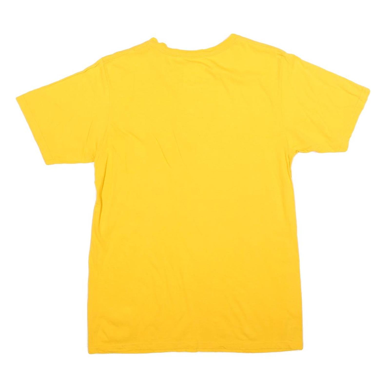 ADIDAS Mens Yellow Cotton Blend Graphic T-Shirt M Short Sleeve Crew Neck Casual