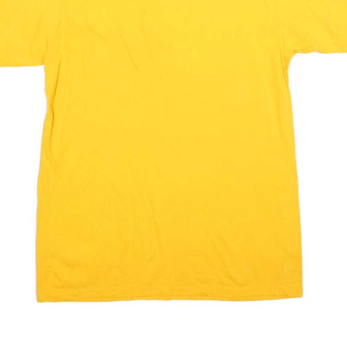 ADIDAS Mens Yellow Cotton Blend Graphic T-Shirt M Short Sleeve Crew Neck Casual