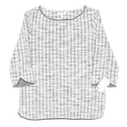 MAX MARA STUDIO Womens White Printed Basic 3/4 Sleeve Round Neck Top S