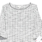 MAX MARA STUDIO Womens White Printed Basic 3/4 Sleeve Round Neck Top S