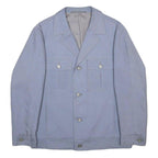SCHILD Mens Blue Button Cotton Blend Jacket L Plain Stylish Casual Layer