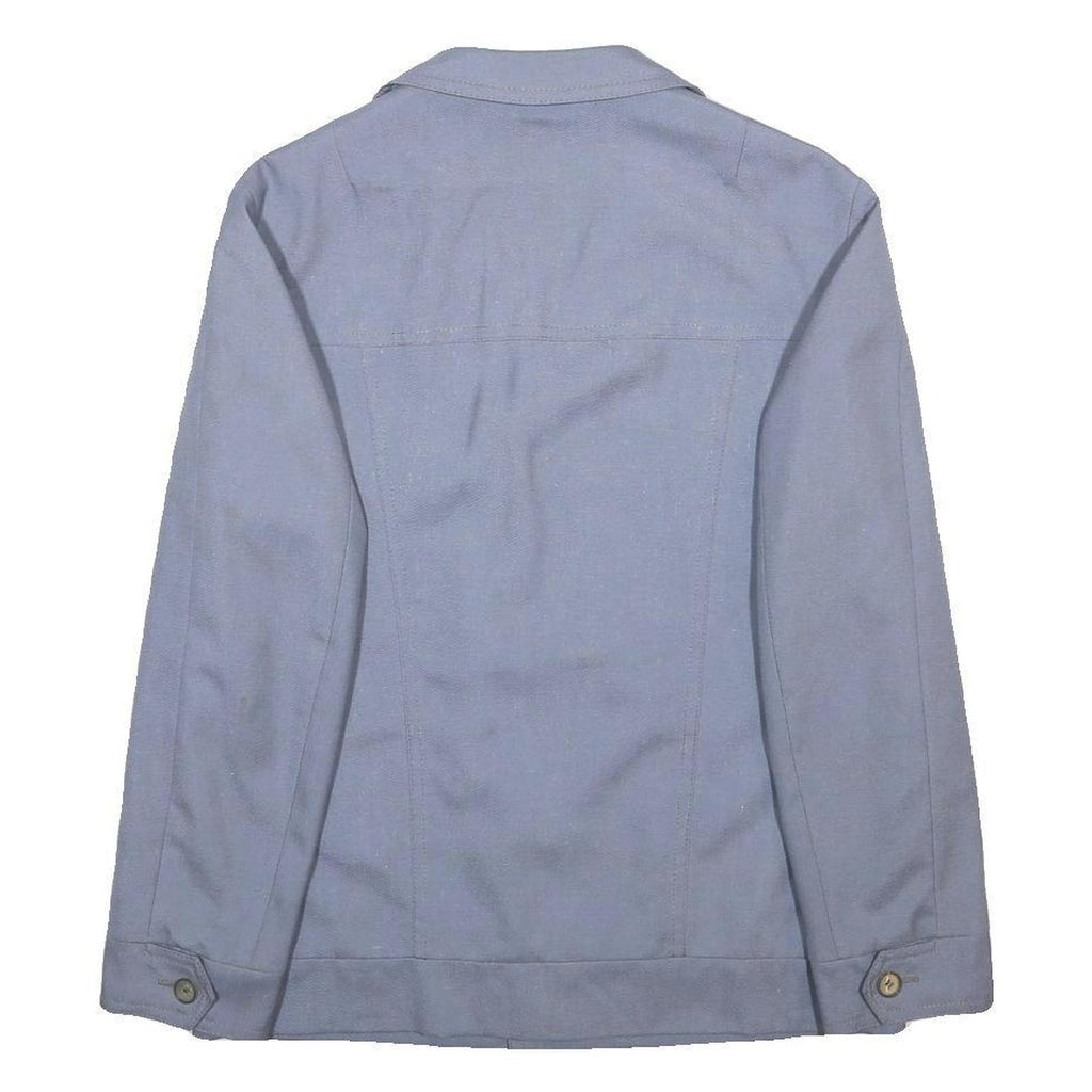 SCHILD Mens Blue Button Cotton Blend Jacket L Plain Stylish Casual Layer
