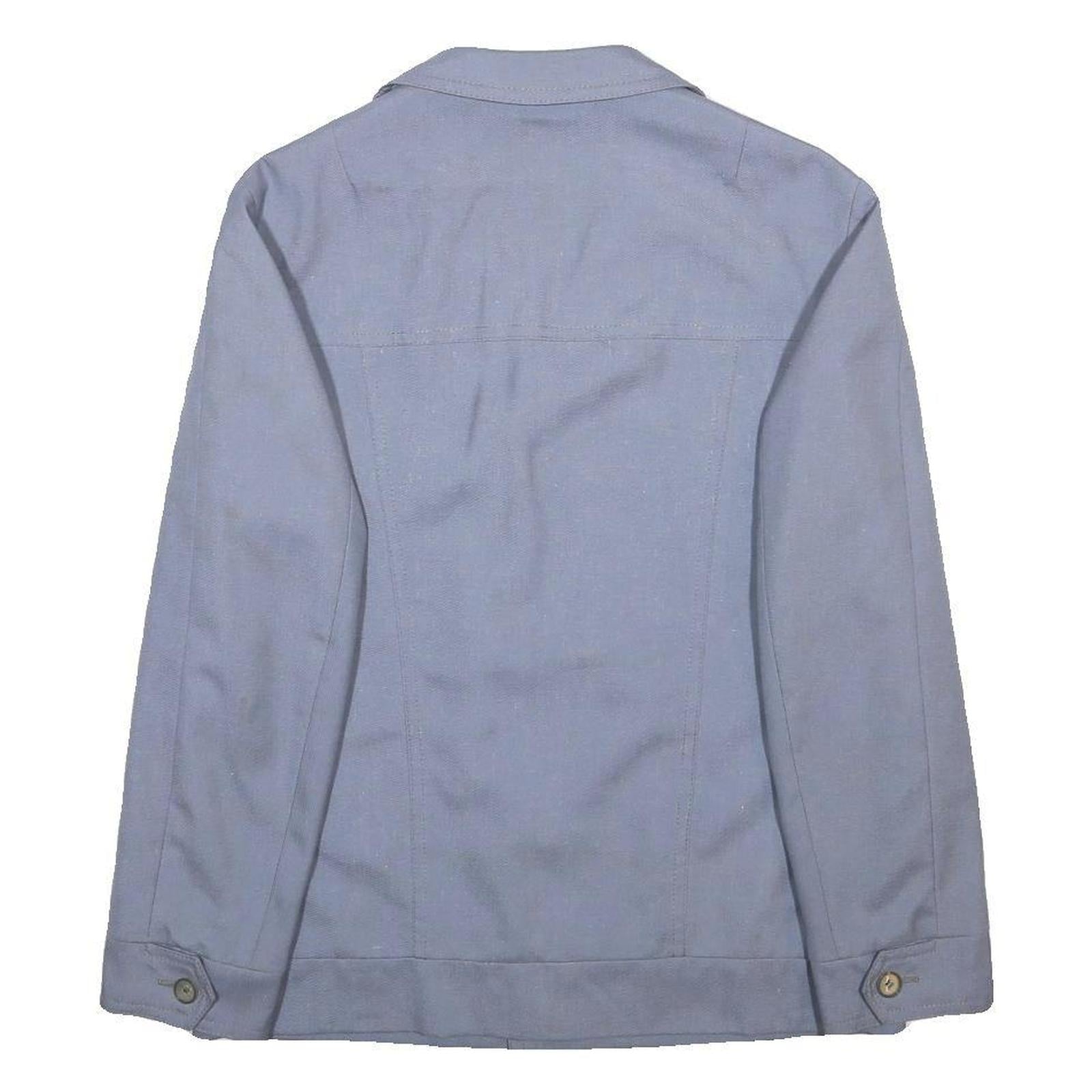SCHILD Mens Blue Button Cotton Blend Jacket L Plain Stylish Casual Layer