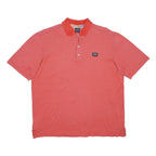 PAUL & SHARK Mens Red Striped Short Sleeve Polo Shirt L Cotton Casual Summer