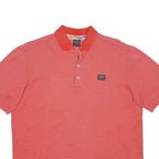 PAUL & SHARK Mens Red Striped Short Sleeve Polo Shirt L Cotton Casual Summer