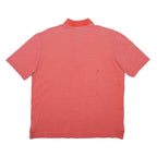 PAUL & SHARK Mens Red Striped Short Sleeve Polo Shirt L Cotton Casual Summer
