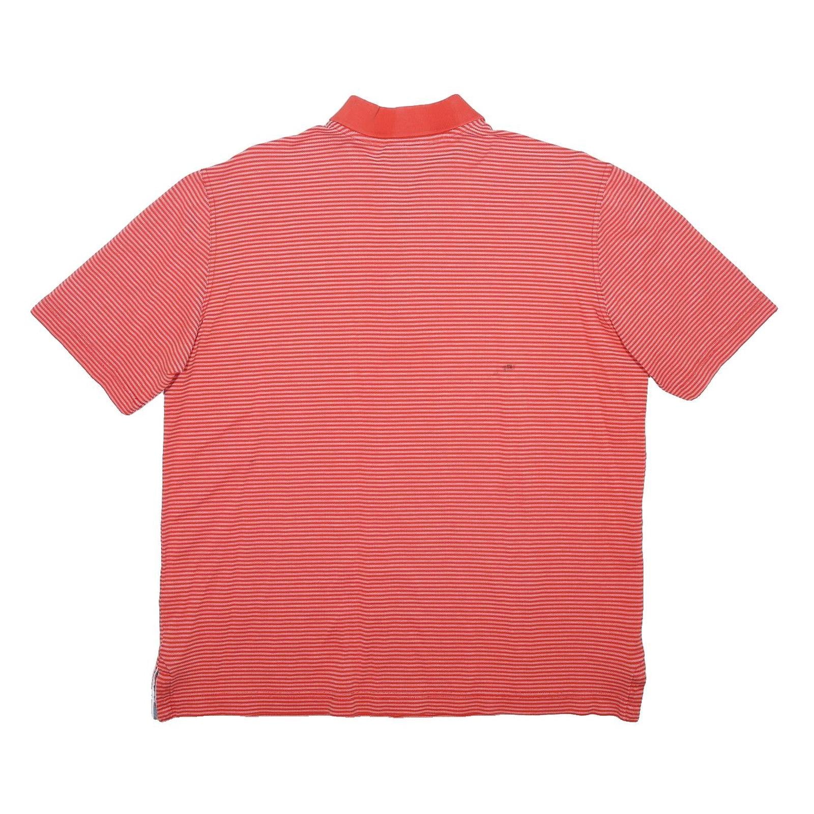PAUL & SHARK Mens Red Striped Short Sleeve Polo Shirt L Cotton Casual Summer
