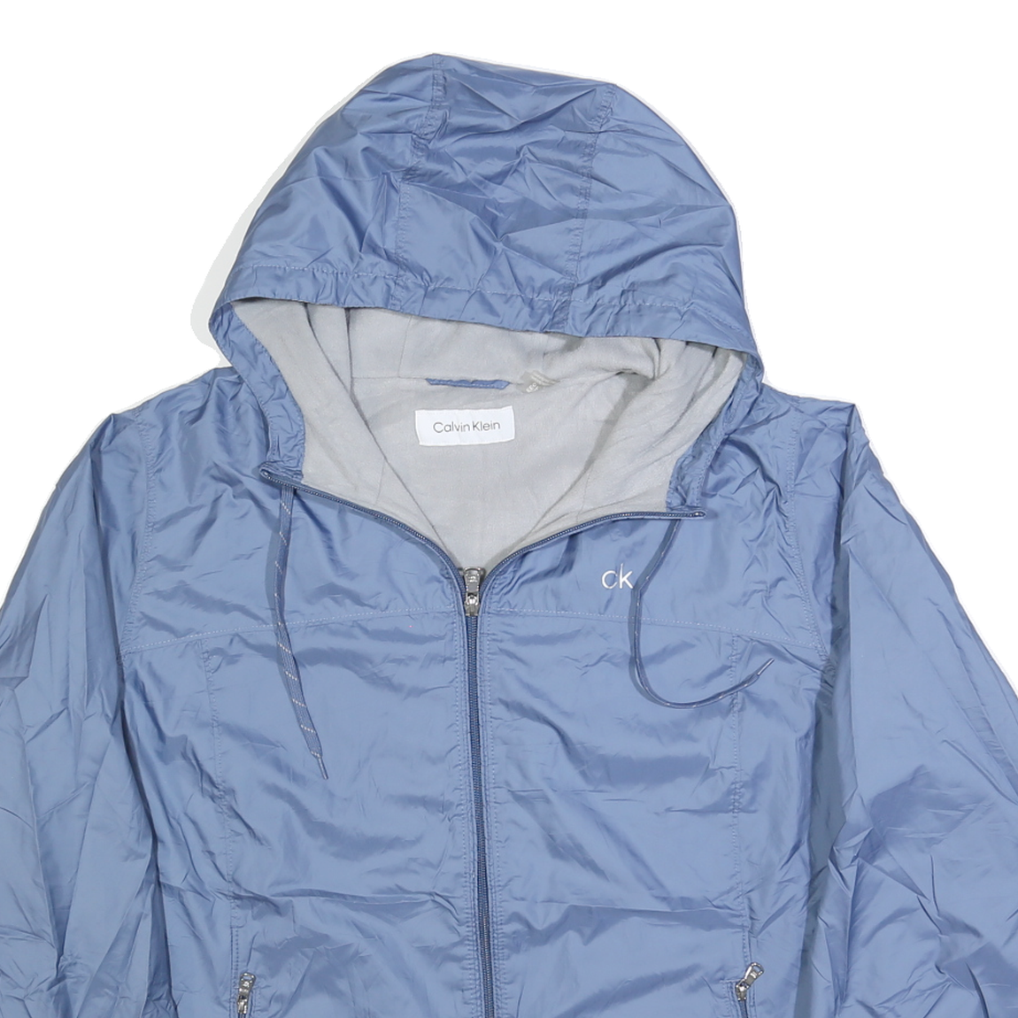 CALVIN KLEIN Womens Blue Zip Hooded Jacket 2XL Polyester Blend Outdoor Casual