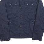 MCGREGOR Mens Navy Blue Cotton Blend Jacket L Zip Chest Pockets Casual Outerwear