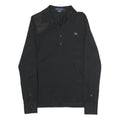 RALPH LAUREN Mens Black Long Sleeve Plain Polo Shirt L Cotton Classic Fit