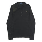 RALPH LAUREN Mens Black Long Sleeve Plain Polo Shirt L Cotton Classic Fit